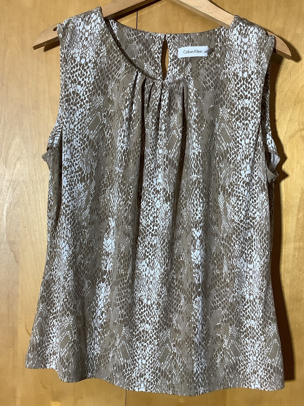 Calvin Klein light brown snakeskin pattern tank, size XL